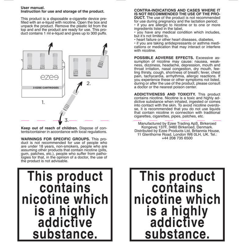ベイプ カートリッジ メンソール味 ニコチン12mg/ml 3本入り