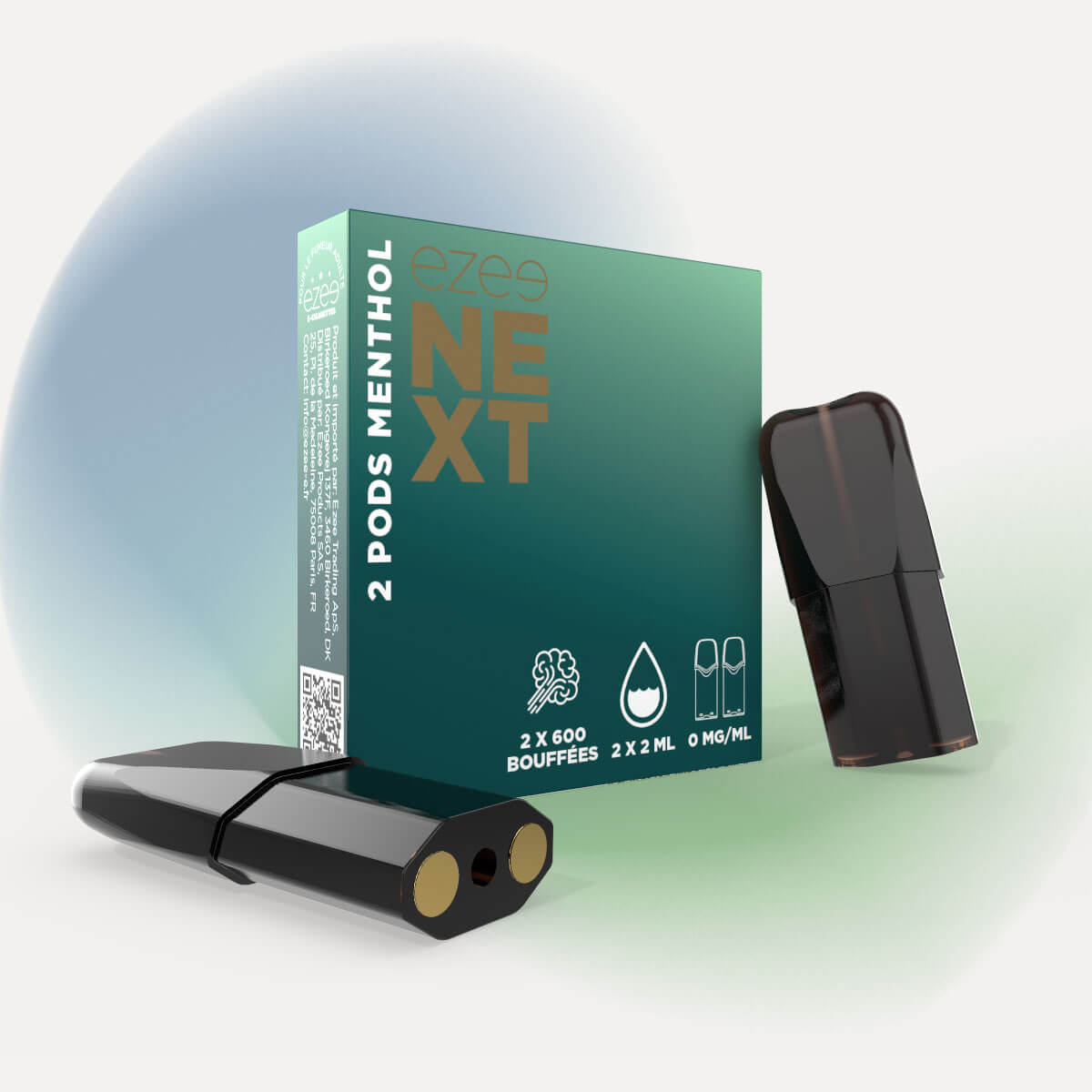 Ezee 電子 タバコ ポッド メンソール味 ニコチンなし 2本入り