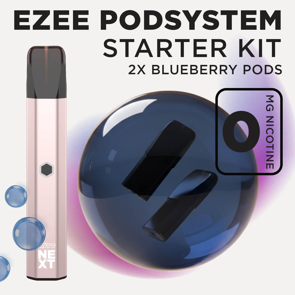 Ezee Next ポッド スターターキット ベージュ – ブルーベリー 0mg