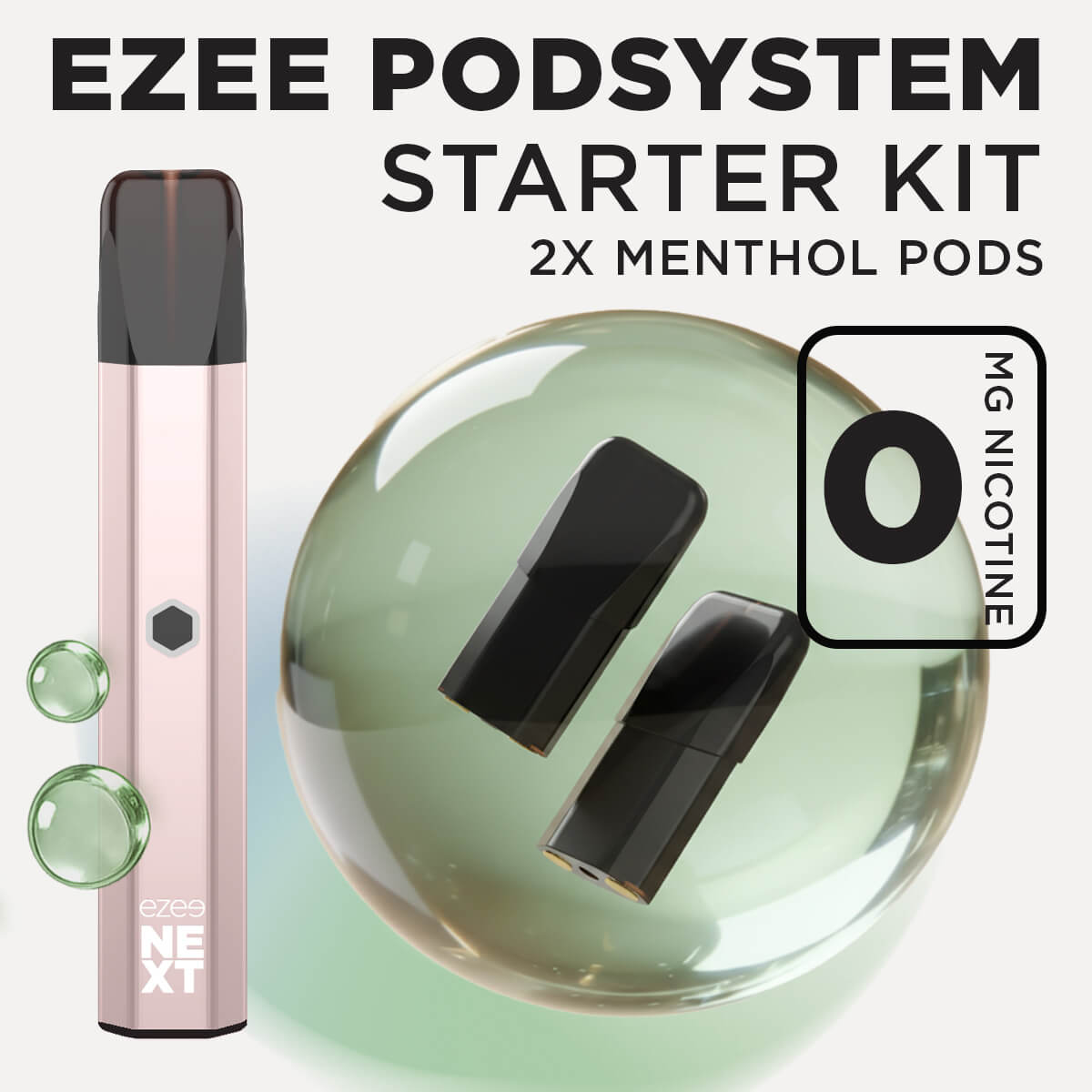 Ezee Next ポッド スターターキット ベージュ – メンソール 0mg