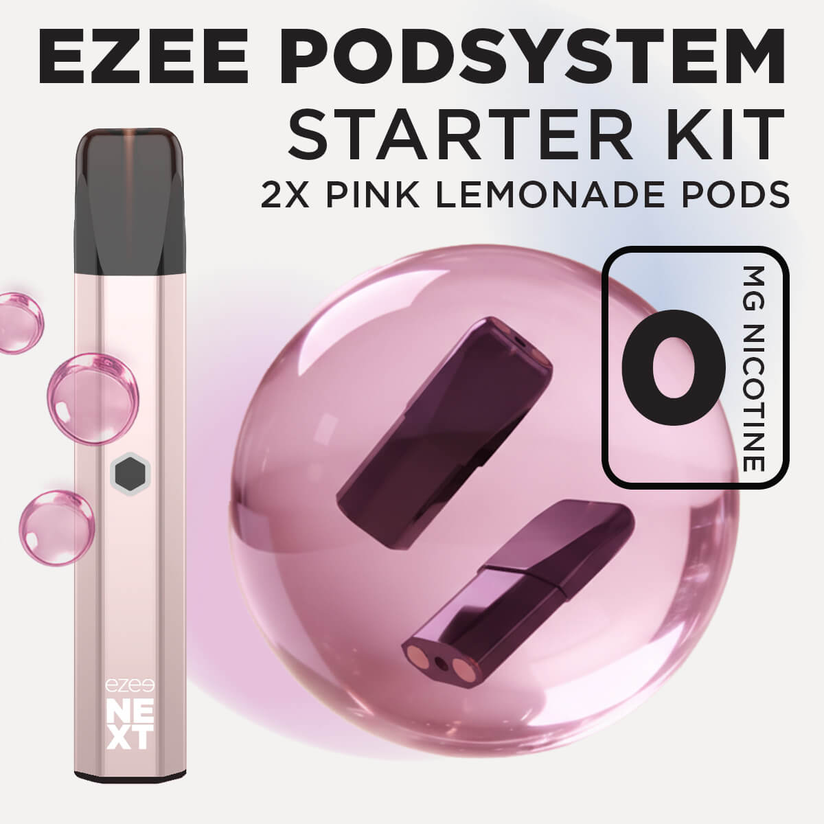 Ezee Next ポッド スターターキット ベージュ – ピンクレモネード 0mg