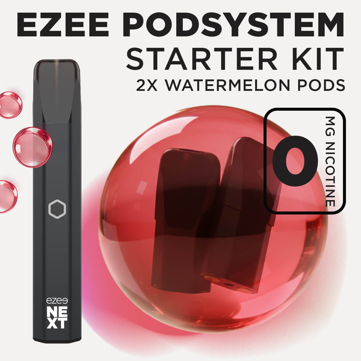Ezee Next ポッド スターターキット ブラック – ウォーターメロンアイス 0mg