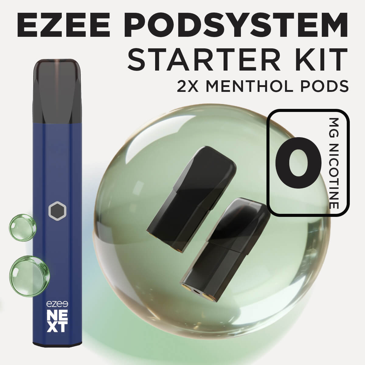 Ezee Next ポッド スターターキット ブルー – メンソール 0mg