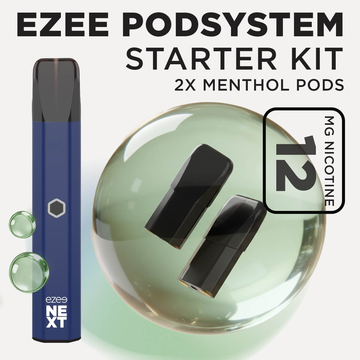 Ezee Next ポッド スターターキット ブルー – メンソール 12mg