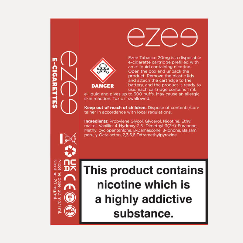 ベイプ カートリッジ タバコ味 ニコチン20mg/ml 3本入り