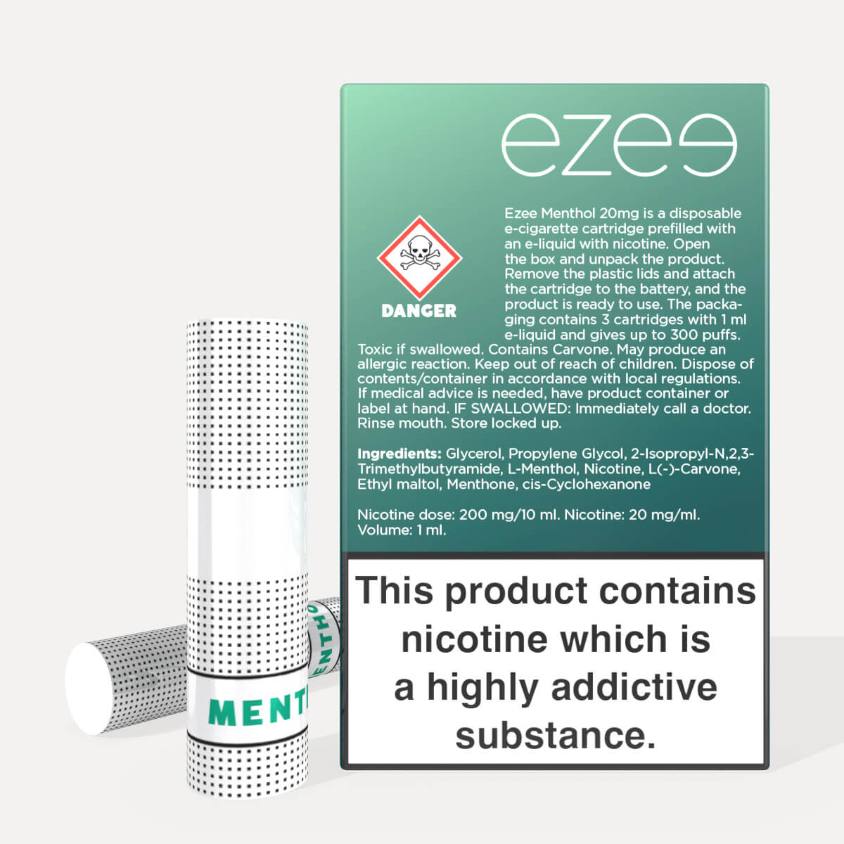 ベイプ カートリッジ メンソール味 ニコチン20mg/ml 3本入り