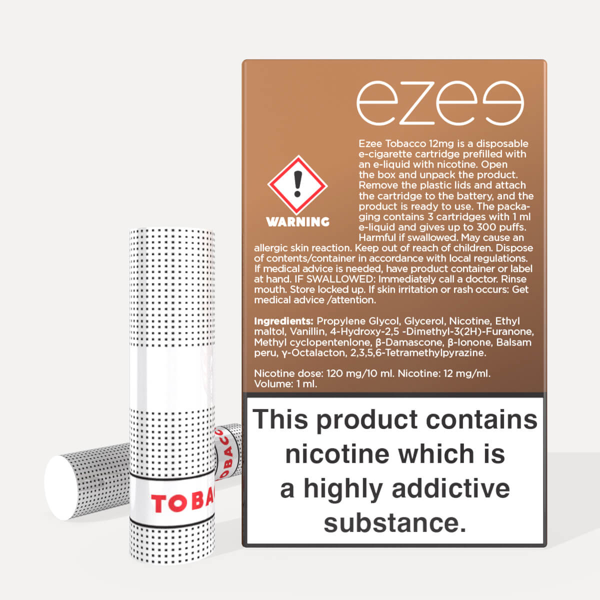 ベイプ カートリッジ タバコ味 ニコチン12mg/ml 3本入り