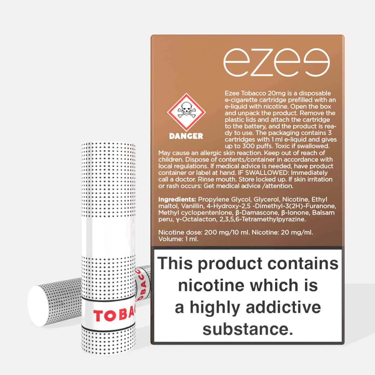 ベイプ カートリッジ タバコ味 ニコチン20mg/ml 3本入り